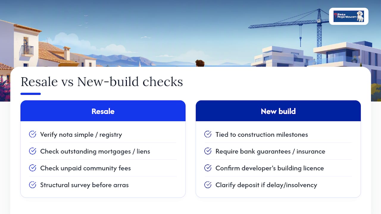 Do new build and resale arras contracts differ? — overview diagram