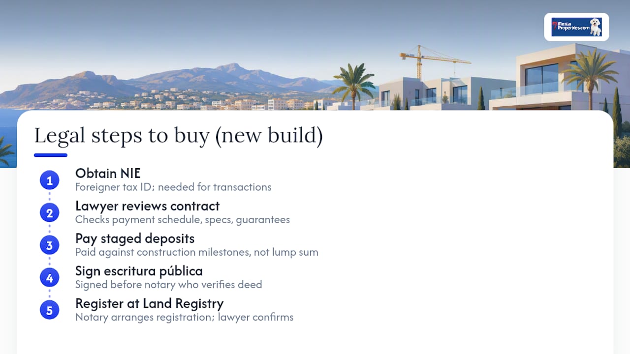 Legal steps for buying a new build in Spain