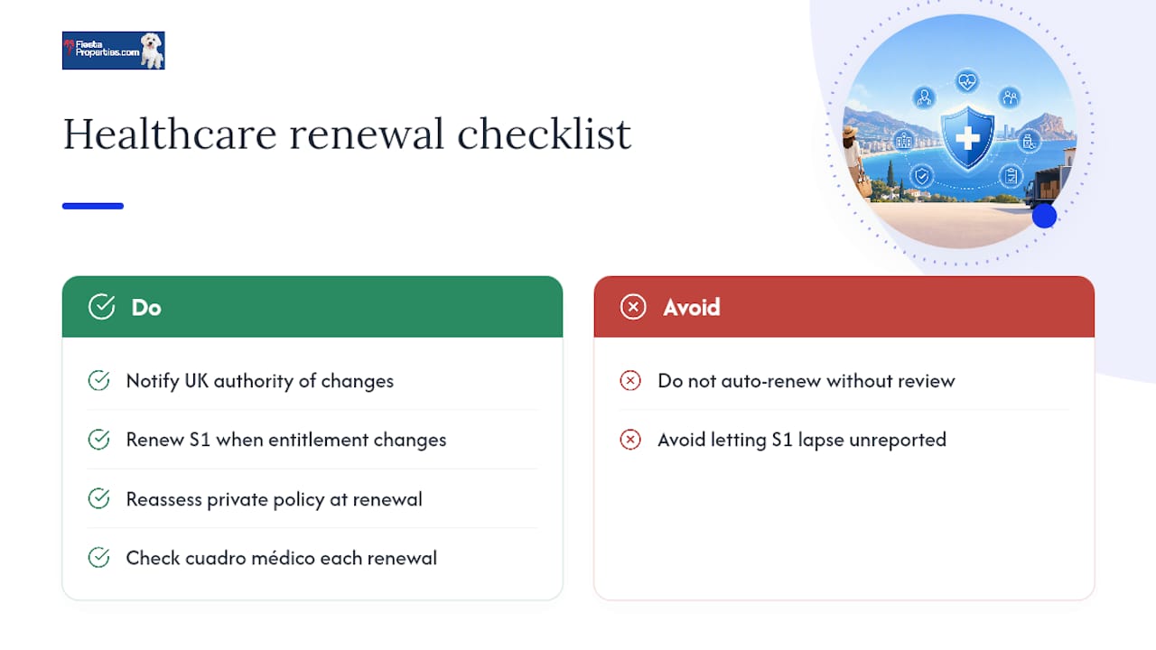 How do you renew healthcare cover once you're settled? — overview diagram