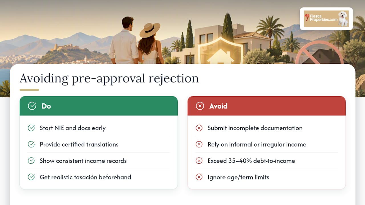 Common reasons a mortgage pre-approval gets rejected — overview diagram