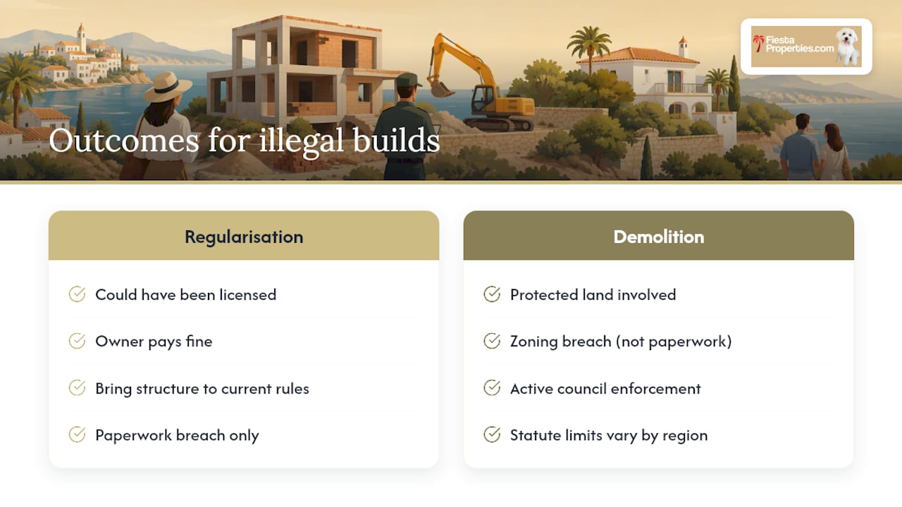 Regularisation and demolition decision pathways
