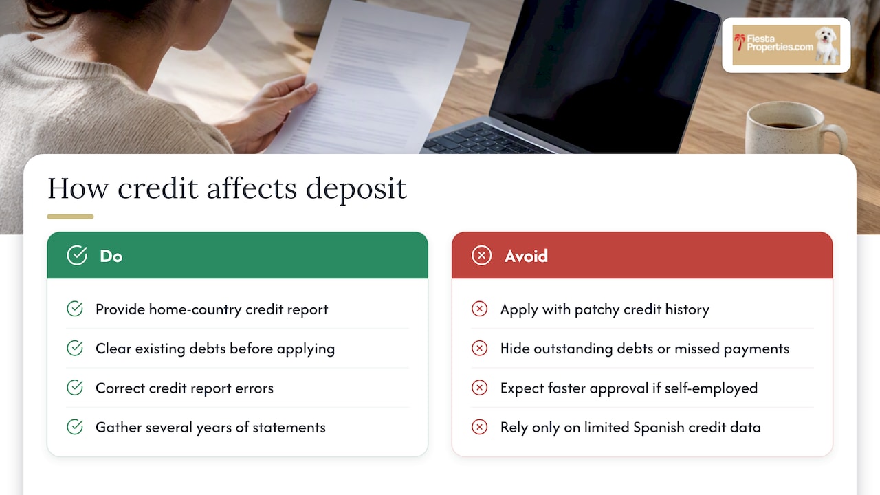 Impact of credit history and credit score assessment on mortgage deposit requirements — overview diagram